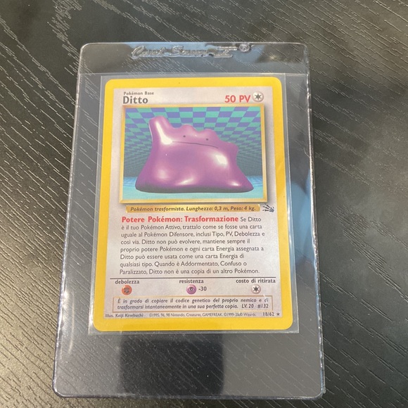 Ditto 18/62 Fossil Pokémon Card 1999 Non Holo (Italian) - Picture 8 of 8